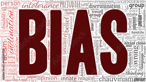 Bias vector illustration word cloud isolated on a white background.