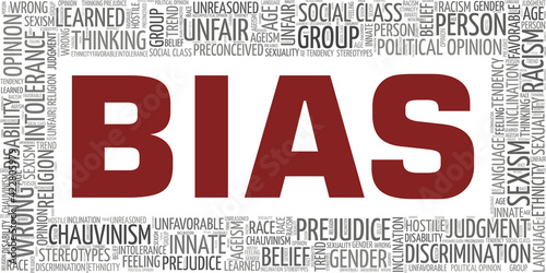 Bias vector illustration word cloud isolated on a white background.