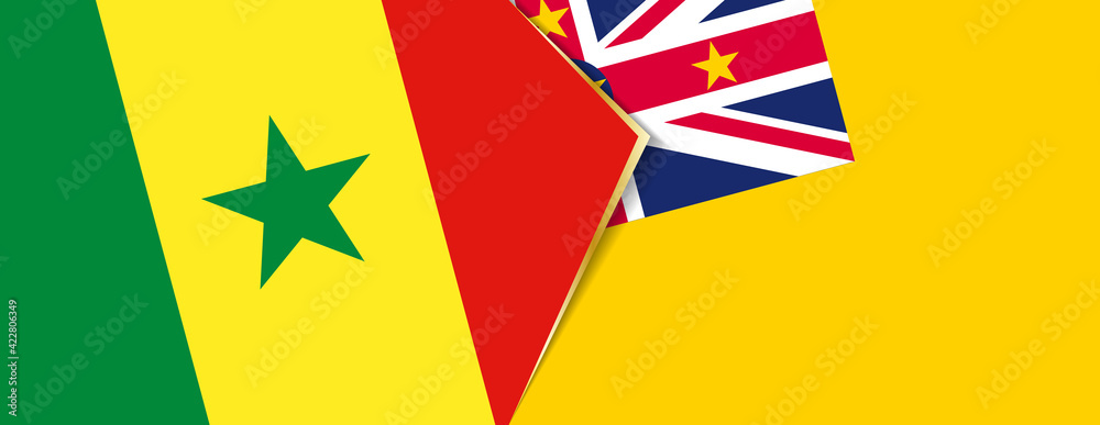 Senegal and Niue flags, two vector flags. Senegal and Niue flags, two vector flags.