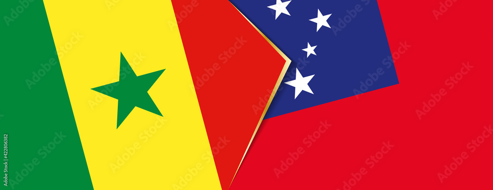 Senegal and Samoa flags, two vector flags. Senegal and Samoa flags, two vector flags.