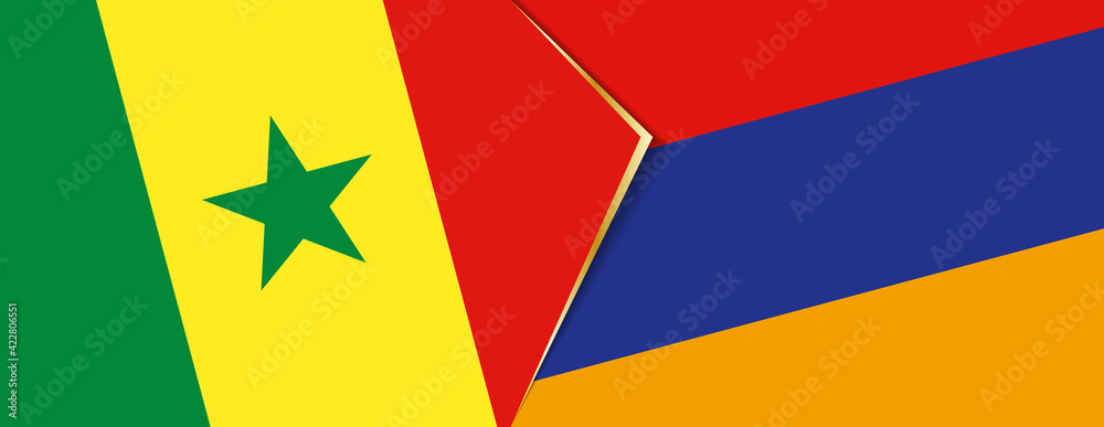 Senegal and Armenia flags, two vector flags. Senegal and Armenia flags, two vector flags.