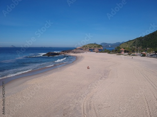 Wallpaper Mural Aerial view of Piratininga beach in Niterói, Rio de Janeiro. Sunny day. Drone photo Torontodigital.ca