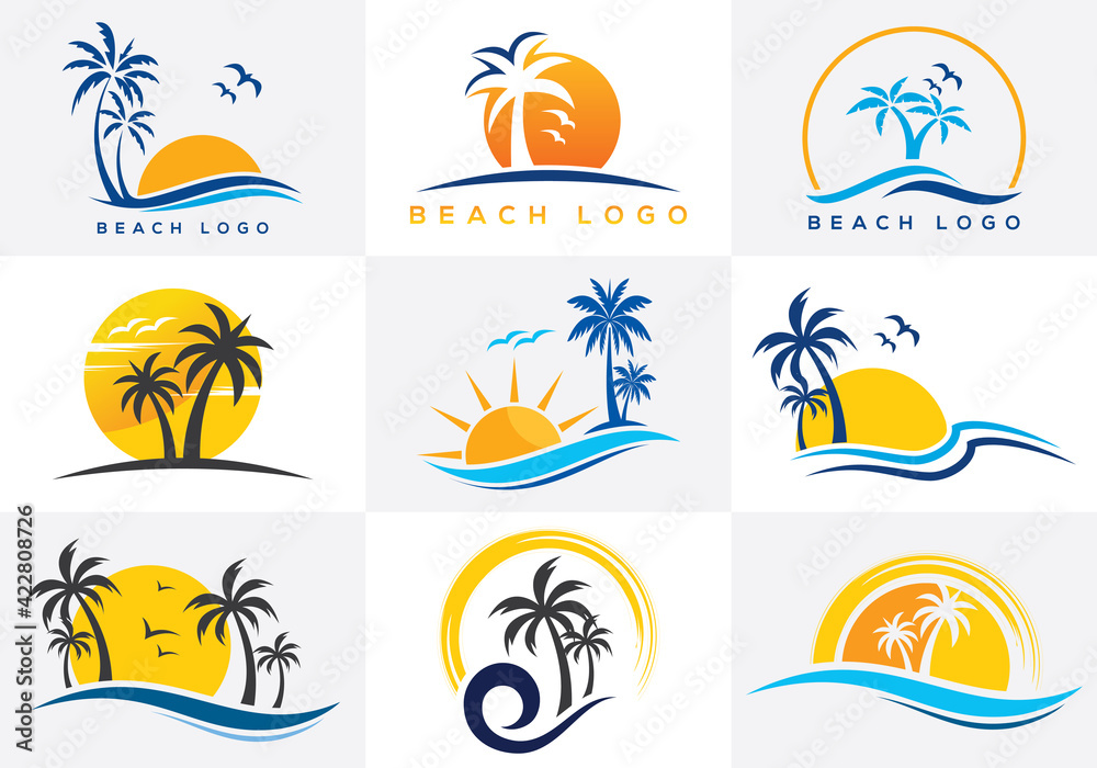 beach logo vector