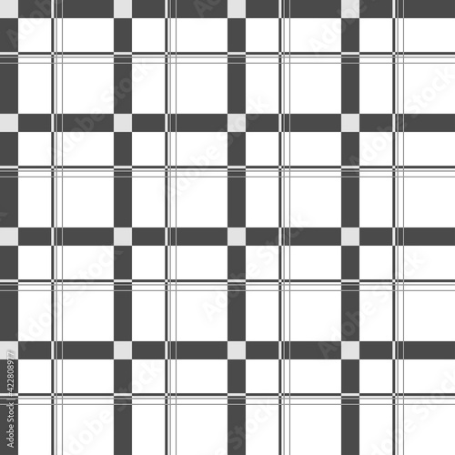 Seamless background of black and white plaid pattern, vector illustration.