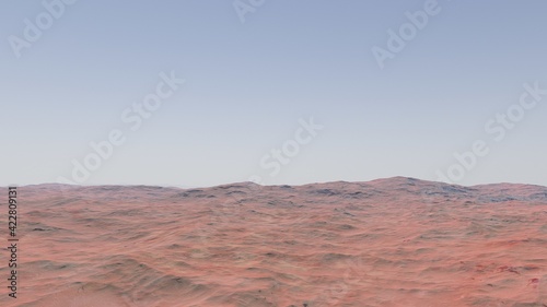 view from a beautiful planet, beautiful space background 3d render © ANDREI