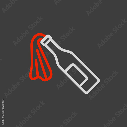 Molotov cocktail flat vector icon. Protest, strike