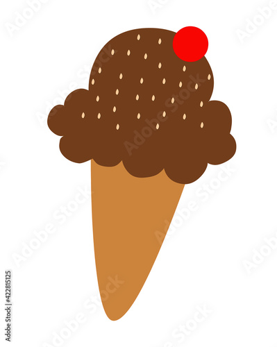 Chocolate Icecream isolated vector