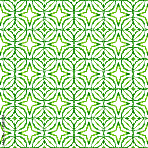 Hand painted tiled watercolor border. Green