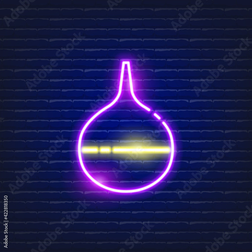 Baby enema neon icon. Glowing Vector illustration of child signs for design. Health concept.