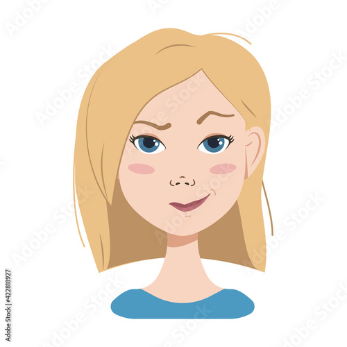 Avatar of a woman with blond hair, blue eyes and bob haircut
