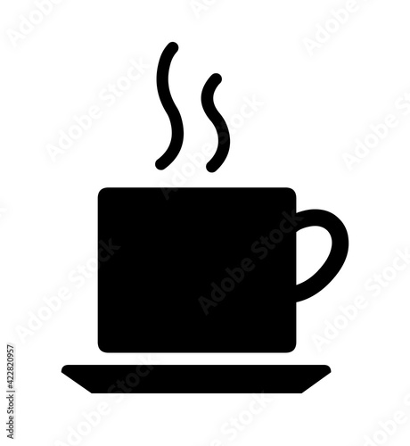 Coffee cup icon black silhouette vector