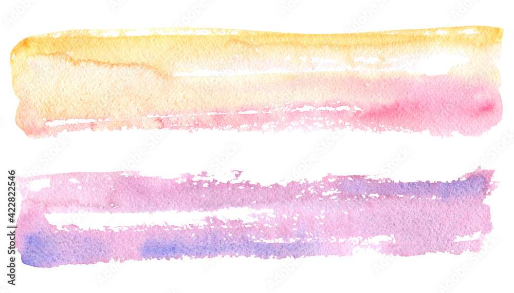 Hand drawn watercolor blots on white background