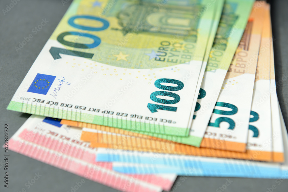 Euro close-up. Money macro. Cash. European currency. 