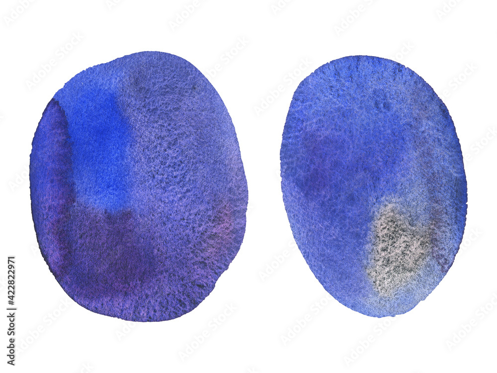Naklejka premium Hand drawn watercolor blots on white background