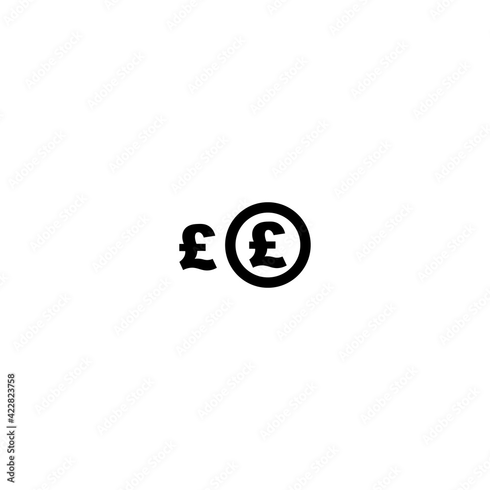 Black icon of money sign, pound currency. Vector illustration eps 10 Black icon of money sign, pound currency. Vector illustration eps 10