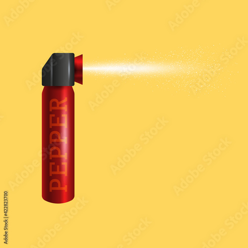 Realistic 3D pepper spray can. Vector illustration