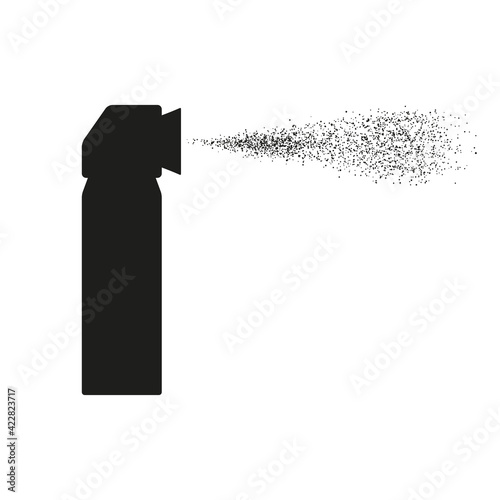 Pepper spray can silhouette icon. Vector illustration isolated on white