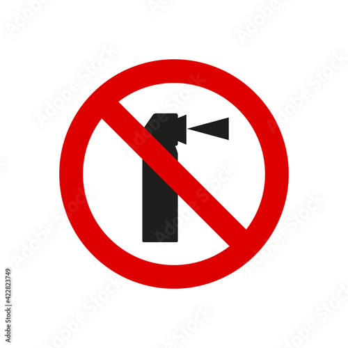 No pepper spray sign. Vector illustration isolated on white
