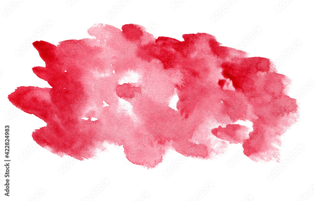 Watercolor bright and vivid red background painting