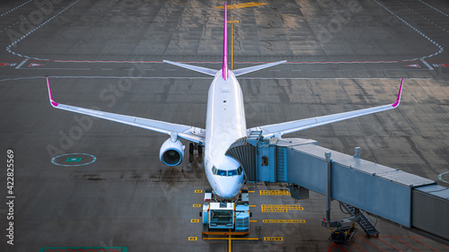 modern airplane while board...