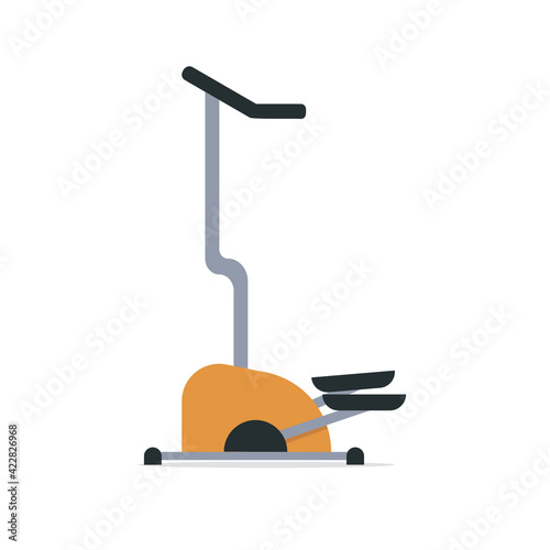 Modern exercise machine for walking, cardio, leg muscles, endurance, isolated on white background. Stepper simulator for home and gym. Sports at home. Vector illustration in flat style