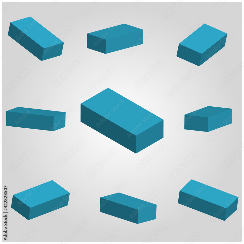 Isolated 3d blue brick in different positions or sides. Idea for bigger projects, for logos and icons, for website and app elements, for cartoons, for toys, for education and business. Isolated 3d blue brick in different positions or sides. Idea for bigger projects, for logos and icons, for website and app elements, for cartoons, for toys, for education and business.
