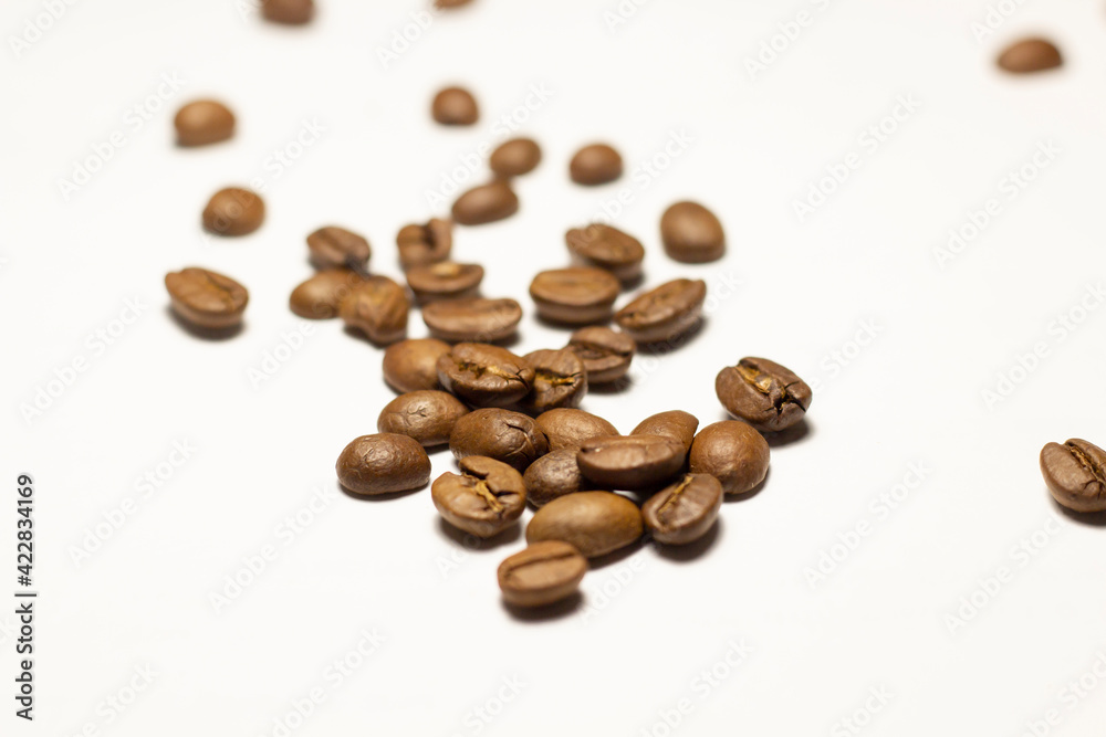 coffee beans on the white background different shapes coffee beans on the white background different shapes