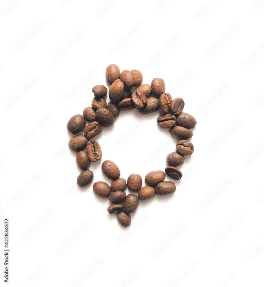 coffee beans on the white background different shapes coffee beans on the white background different shapes