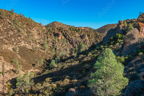 Canvas-taulu Rock formations in Pinnacles National Park in California, the destroyed remains of an extinct volcano on the San Andreas Fault
