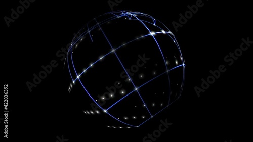 3D illustration of  Sphere Cyber Space Network © alexskopje
