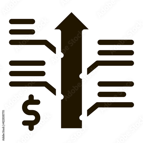 exchange rate appreciation icon Vector Glyph Illustration