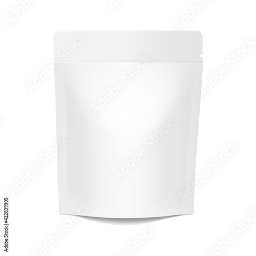 White realistic Polyethylene bag. Mock up for brand template