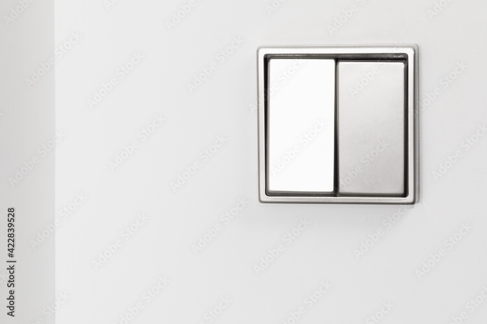 electric light double switch, white background electric light double switch, white background