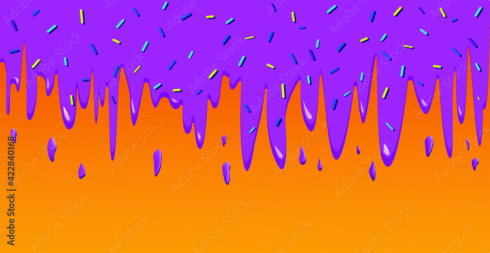 Vecteur Stock Purple donut icing background. Template for your banner