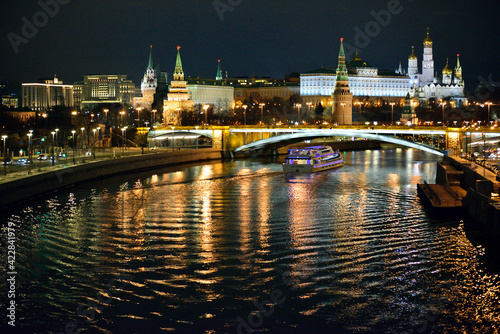 The Moscow Kremlin is beautiful in the evening