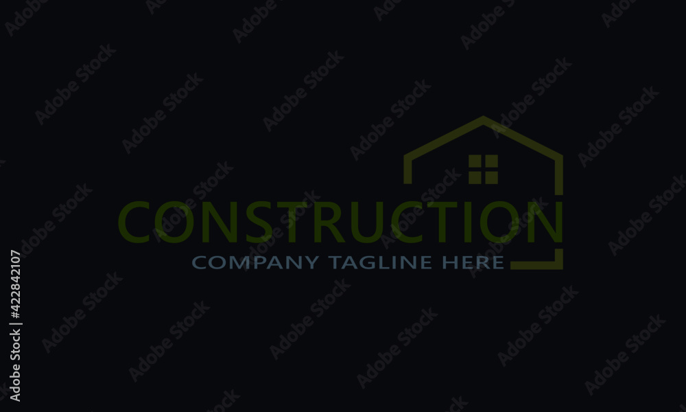 Building logo, home construction working industry concept design.- Vector logo illustration
