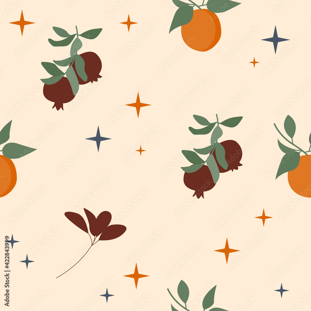 Fototapeta premium Seamless pattern background. Sunny summer pattern for design wrapping paper, wallpaper, fabric, kid closes textile etc