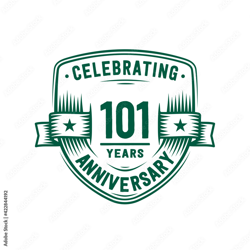 101 years anniversary celebration shield design template. 101st anniversary logo. Vector and illustration.
101 years anniversary celebration shield design template. 101st anniversary logo. Vector and illustration.