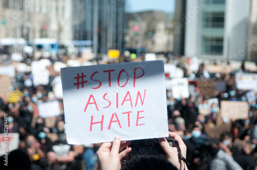 Stop Asian Hate sign © YueStudio