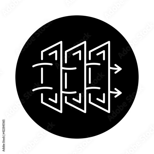 Air filter black glyph icon. Editable stroke.