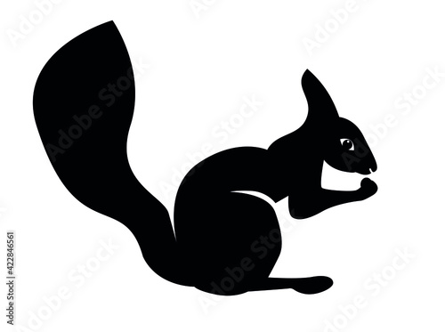 Black outline logo squirrel nibbles nut