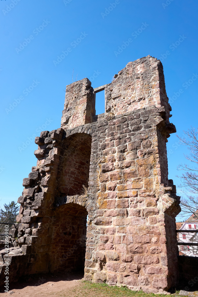 the ruins of a hilltop castle named zavelstein castle in Bad Zavelstein, germany