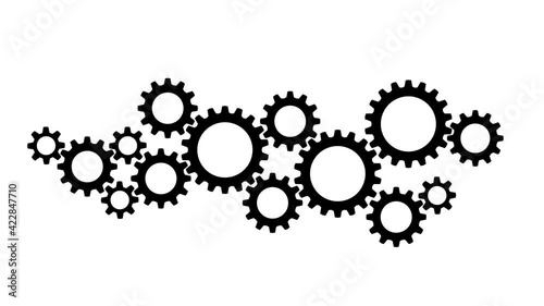 ROTATE GEAR ANIMATION. TECHNICAL CONNECTING. 