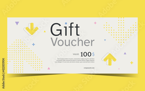 Gift voucher template with sample text