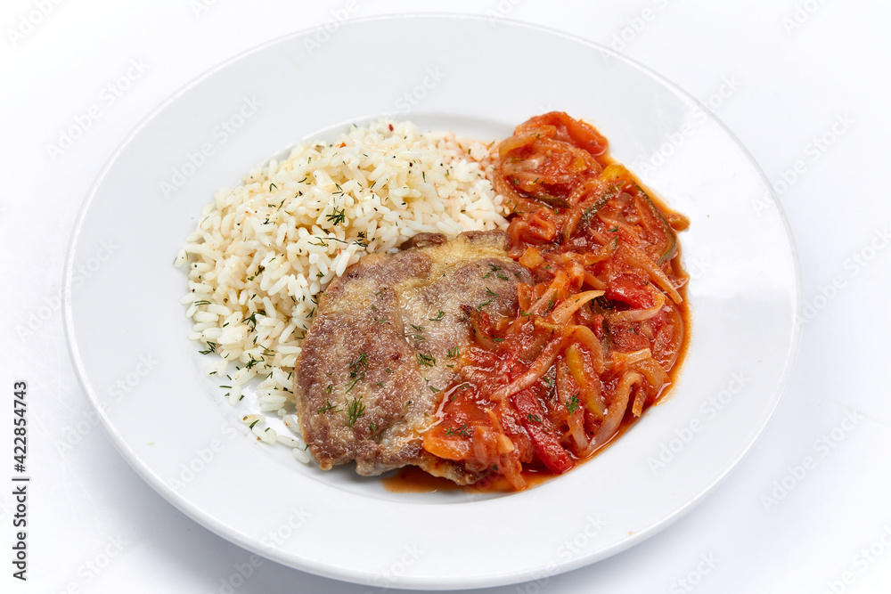 meat with rice and vegetables meat with rice and vegetables