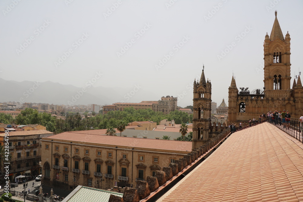 Fototapeta premium The roof of Cathedral Maria Santissima Assunta in Palermo, Sicily Italy 