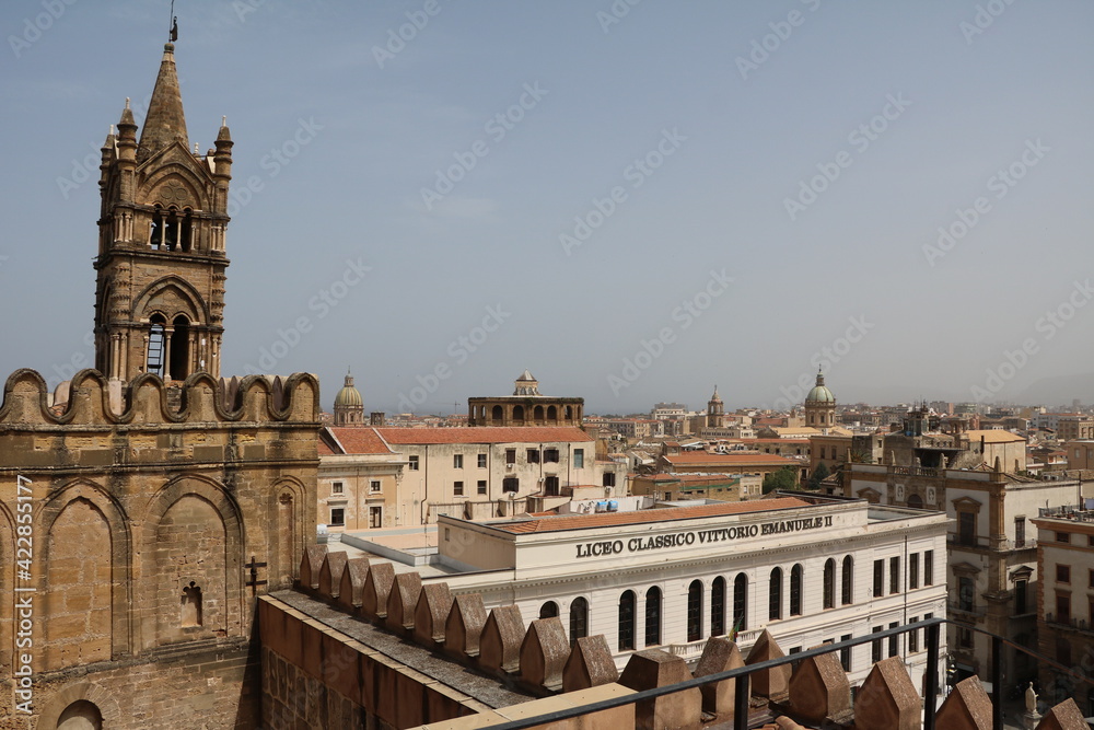 View from Cathedral Maria Santissima Assunta in Palermo, Sicily Italy
