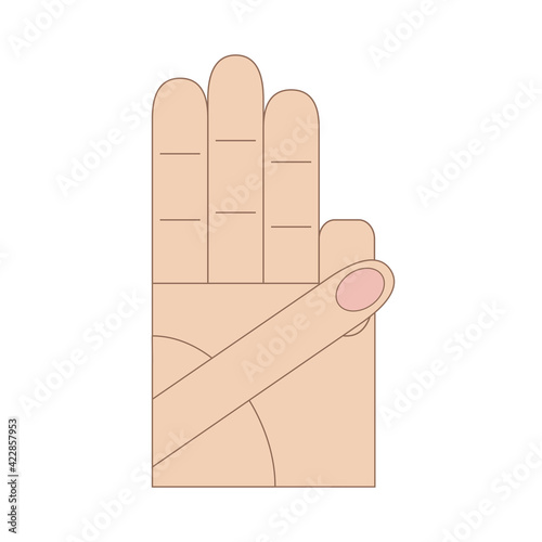 Three fingers salute vector illustration. Protest sign. Symbol of resistance and solidarity for democracy.
