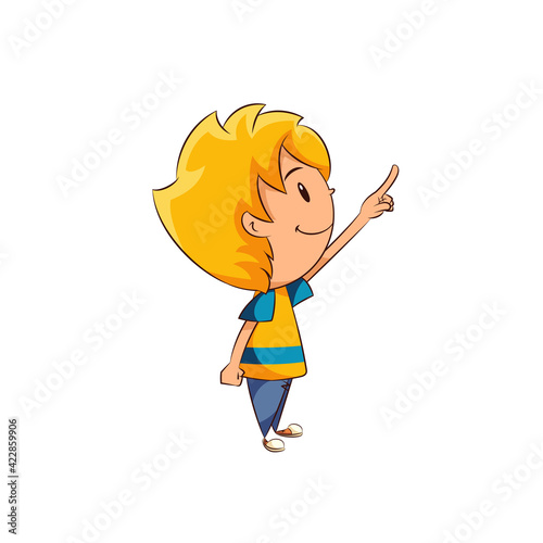 Kid pointing up