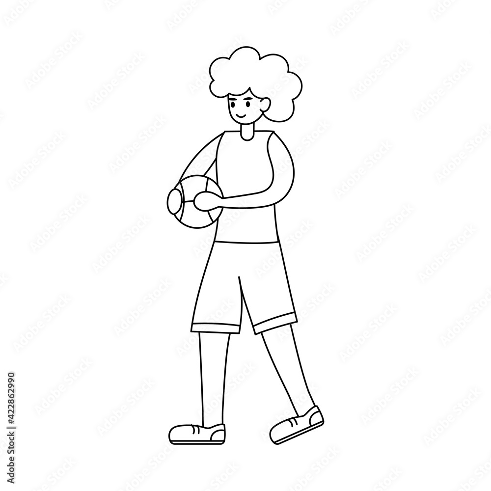 African American woman basketball player - Vector illustration African American woman basketball player - Vector illustration